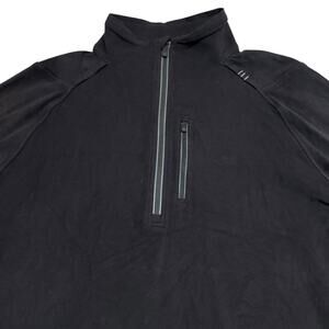 Lululemon Men's Half Zip Up Pullover Sweatshirt Octagon Logo Black Size XXL